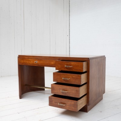 Bureau Art Déco en palissandre à 5 tiroirs – France, vers 1930
