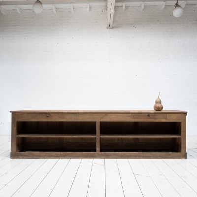 Antique Pine Counter with Two Drawers – Early 20th Century