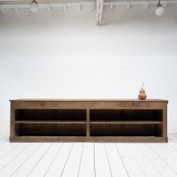 Antique Pine Counter with Two Drawers – Early 20th Century