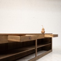 Antique Pine Counter with Two Drawers – Early 20th Century