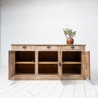 Buffet 3 portes en merisier blanchi - XIXème Siècle