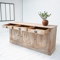 Buffet 3 portes en merisier blanchi - XIXème Siècle