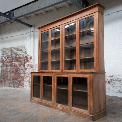 Antique Cherry Wood Drugstore Display Cabinet – Early 19th Century