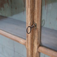 Antique Wall Display Cabinet with 4 Doors and Decorated Pediment – Late 19th Century,
