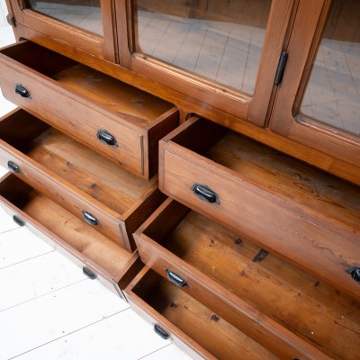 Vitrine de musée ancienne en bois - Début XXe siècle