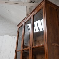 Vitrine de musée ancienne en bois - Début XXe siècle