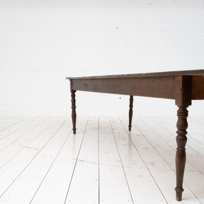 Large wooden community table, early 20th century