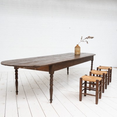 Large wooden community table, early 20th century