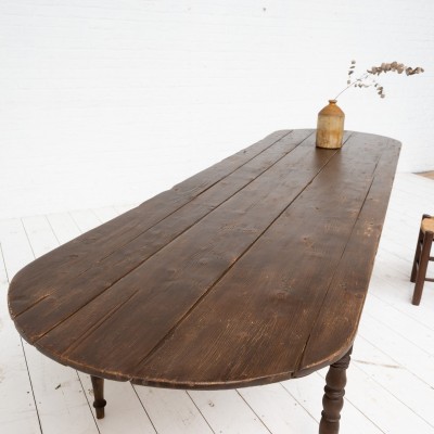 Grande table de communauté en bois, début XXème