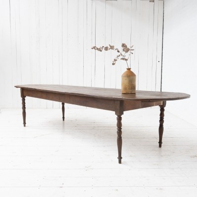 Grande table de communauté en bois, début XXème