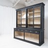 Antique beech bookcase with sliding doors, 1940