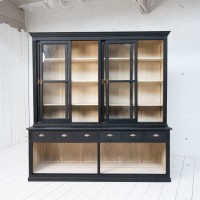 Antique beech bookcase with sliding doors, 1940