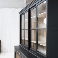 Antique beech bookcase with sliding doors, 1940