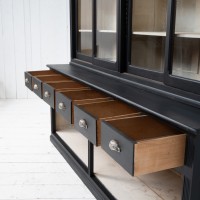 Antique beech bookcase with sliding doors, 1940