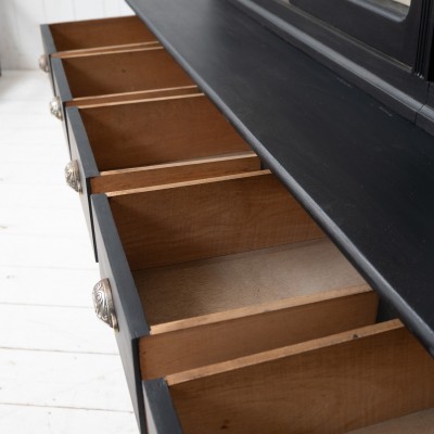 Antique beech bookcase with sliding doors, 1940