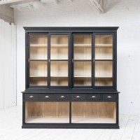 Antique beech bookcase with sliding doors, 1940