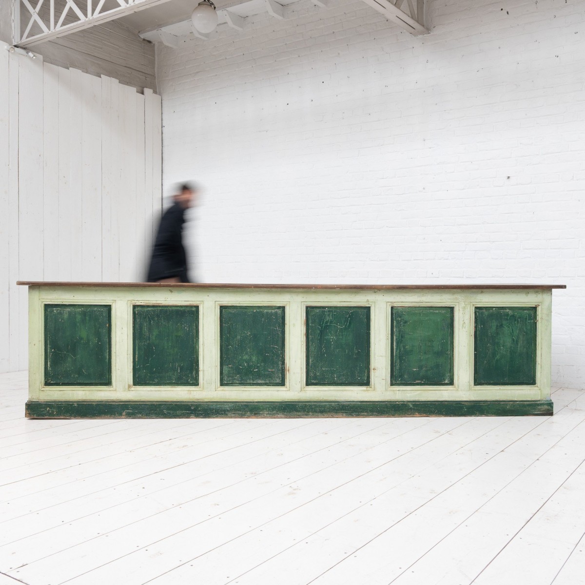 Large wooden shop counter, early 20th century