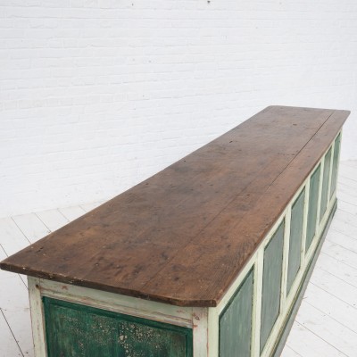 Large wooden shop counter, early 20th century