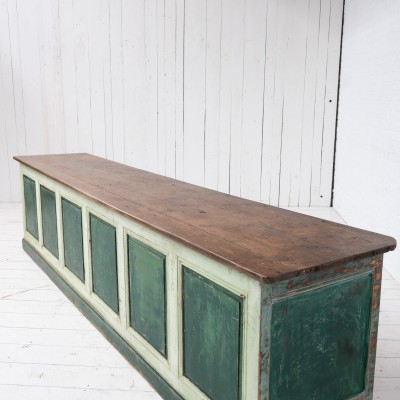 Large wooden shop counter, early 20th century