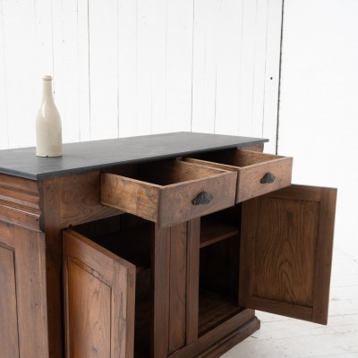 Ancien bar en chêne et pierre, début XXème