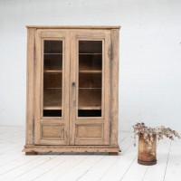 Walnut two-door display cabinet, 19th century