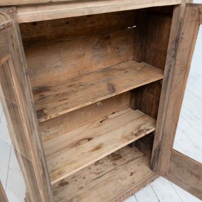 Walnut two-door display cabinet, 19th century