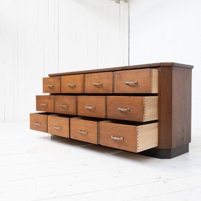 Meuble de mercerie à tirois en chêne - 1920