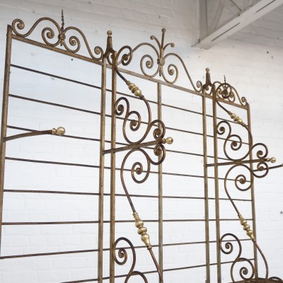 Etagère de boulangerie fer forgé et laiton - 1900