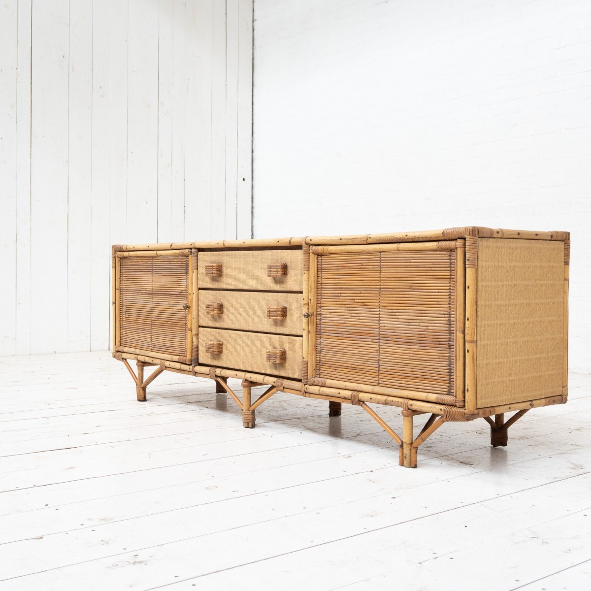 Enfilade en bambou et rotin - 1960