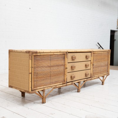 Enfilade en bambou et rotin - 1960