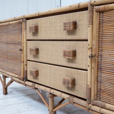 Enfilade en bambou et rotin - 1960