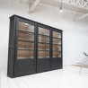Large ebonized wood bookcase – 20th century
