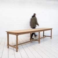 Large solid oak console table - early 20th century