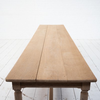 Large solid oak console table - early 20th century