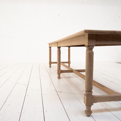 Large solid oak console table - early 20th century
