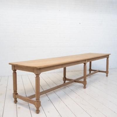 Large solid oak console table - early 20th century