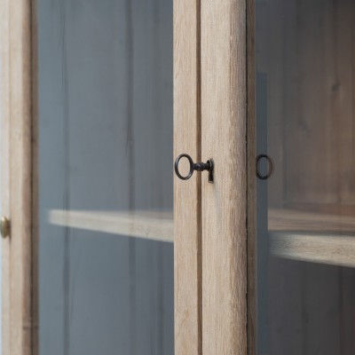 Grande vitrine deux portes en chêne - XXème