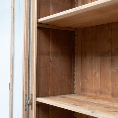 Grande vitrine deux portes en chêne - XXème