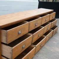 Large workshop cabinet with drawers, 20th century.