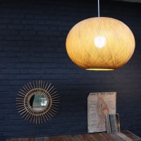 Vintage rattan and resin lamp