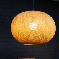 Vintage rattan and resin lamp