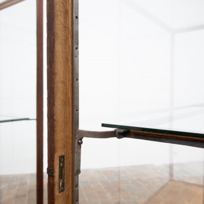 Ancienne vitrine de musée en chêne -  Début XXème