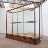 Ancienne vitrine de musée en chêne -  Début XXème