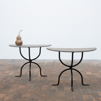 Paire de consoles de forme demi-lune - Début XXème