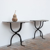 Paire de consoles de forme demi-lune - Début XXème