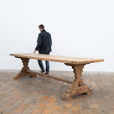 Grande table de monastère en chêne - XXème
