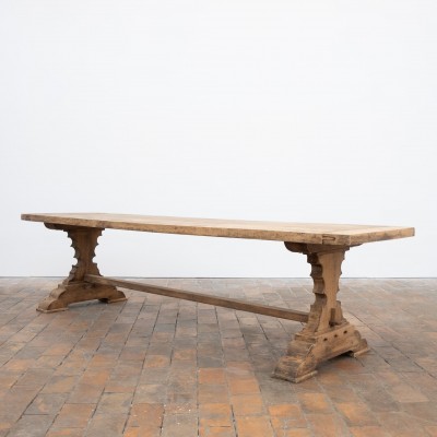 Grande table de monastère en chêne - XXème
