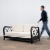 Canapé modulable en velours et bois par Paolo Buffa - 1950