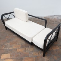 Canapé modulable en velours et bois par Paolo Buffa - 1950