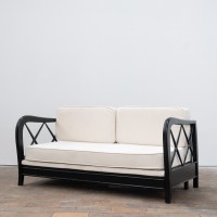 Canapé modulable en velours et bois par Paolo Buffa - 1950